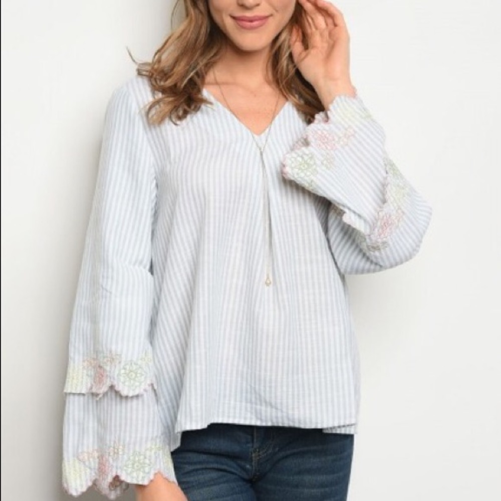 Floral Bell Sleeve Top